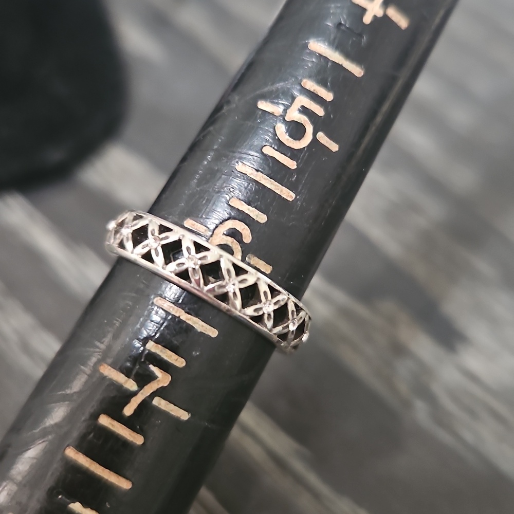Brighton Macrame Silver Ring 6.25 - Picture 3 of 4